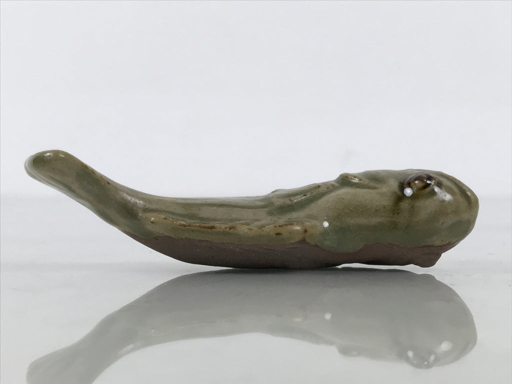Japanese Ceramic Chopstick Rest Hashioki Vtg Utensil Holder Green Fish CR279-KT - Chopstick Holder-chidorivintage.com