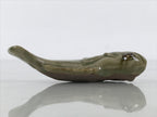 Japanese Ceramic Chopstick Rest Hashioki Vtg Utensil Holder Green Fish CR279-KT - Chopstick Holder-chidorivintage.com