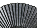 Japanese Fabric Folding Fan Vtg Sensu Bamboo Frame Black Asanoha Pattern 5D81-AD - Fan-chidorivintage.com