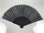 Japanese Fabric Folding Fan Vtg Sensu Bamboo Frame Black Shippo Pattern 5D82-AD - Fan-chidorivintage.com
