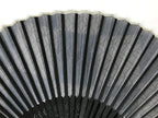 Japanese Fabric Folding Fan Vtg Sensu Bamboo Frame Black Shippo Pattern 5D82-AD - Fan-chidorivintage.com