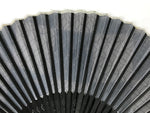 Japanese Fabric Folding Fan Vtg Sensu Bamboo Frame Black Shippo Pattern 5D82-AD - Fan-chidorivintage.com