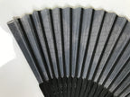 Japanese Fabric Folding Fan Vtg Sensu Bamboo Frame Black Shippo Pattern 5D82-AD - Fan-chidorivintage.com
