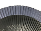 Japanese Fabric Folding Fan Vtg Sensu Lacquered Black Bamboo Frame Blue 5D83-AD - Fan-chidorivintage.com