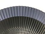 Japanese Fabric Folding Fan Vtg Sensu Lacquered Black Bamboo Frame Blue 5D83-AD - Fan-chidorivintage.com