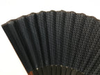 Japanese Fabric Folding Fan Vtg Sensu Bamboo Frame Blue Seigaiha Pattern 5D86-AD - Fan-chidorivintage.com
