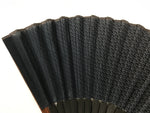 Japanese Fabric Folding Fan Vtg Sensu Bamboo Frame Blue Seigaiha Pattern 5D86-AD - Fan-chidorivintage.com