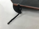 Japanese Fabric Folding Fan Vtg Sensu Bamboo Frame Blue Seigaiha Pattern 5D86-AD - Fan-chidorivintage.com