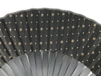 Japanese Fabric Folding Fan Vtg Sensu Bamboo Frame Black Gold Floral Design 5D87-AD - Fan-chidorivintage.com