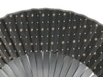 Japanese Fabric Folding Fan Vtg Sensu Bamboo Frame Black Gold Floral Design 5D87-AD - Fan-chidorivintage.com