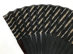 Vintage Japanese Folding Fan with Floral Design Accents