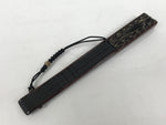 Japanese Fabric Folding Fan Vtg Sensu Bamboo Frame Black Gold Floral Design 5D87-AD - Fan-chidorivintage.com