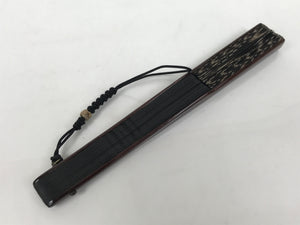 Vintage Japanese Folding Fan with Floral Design Accents