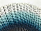 Japanese Fabric Folding Fan Vtg Sensu Bamboo Frame Blue White Dot Diamond 5D90-AD - Fan-chidorivintage.com