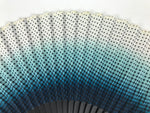 Japanese Fabric Folding Fan Vtg Sensu Bamboo Frame Blue White Dot Diamond 5D90-AD - Fan-chidorivintage.com
