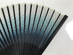 Japanese Fabric Folding Fan Vtg Sensu Bamboo Frame Blue White Dot Diamond 5D90-AD - Fan-chidorivintage.com
