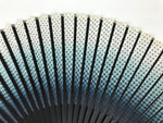 Japanese Fabric Folding Fan Vtg Sensu Bamboo Frame Blue White Dot Diamond 5D90-AD - Fan-chidorivintage.com