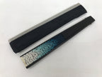 Japanese Fabric Folding Fan Vtg Sensu Bamboo Frame Blue White Dot Diamond 5D90-AD - Fan-chidorivintage.com