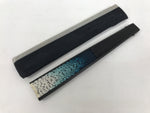 Japanese Fabric Folding Fan Vtg Sensu Bamboo Frame Blue White Dot Diamond 5D90-AD - Fan-chidorivintage.com