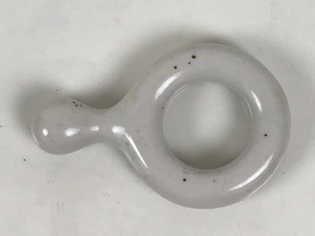 Japanese Porcelain Chopstick Rest Hashioki Vtg Utensil Holder Round White CR280-KT - Chopstick Holder-chidorivintage.com