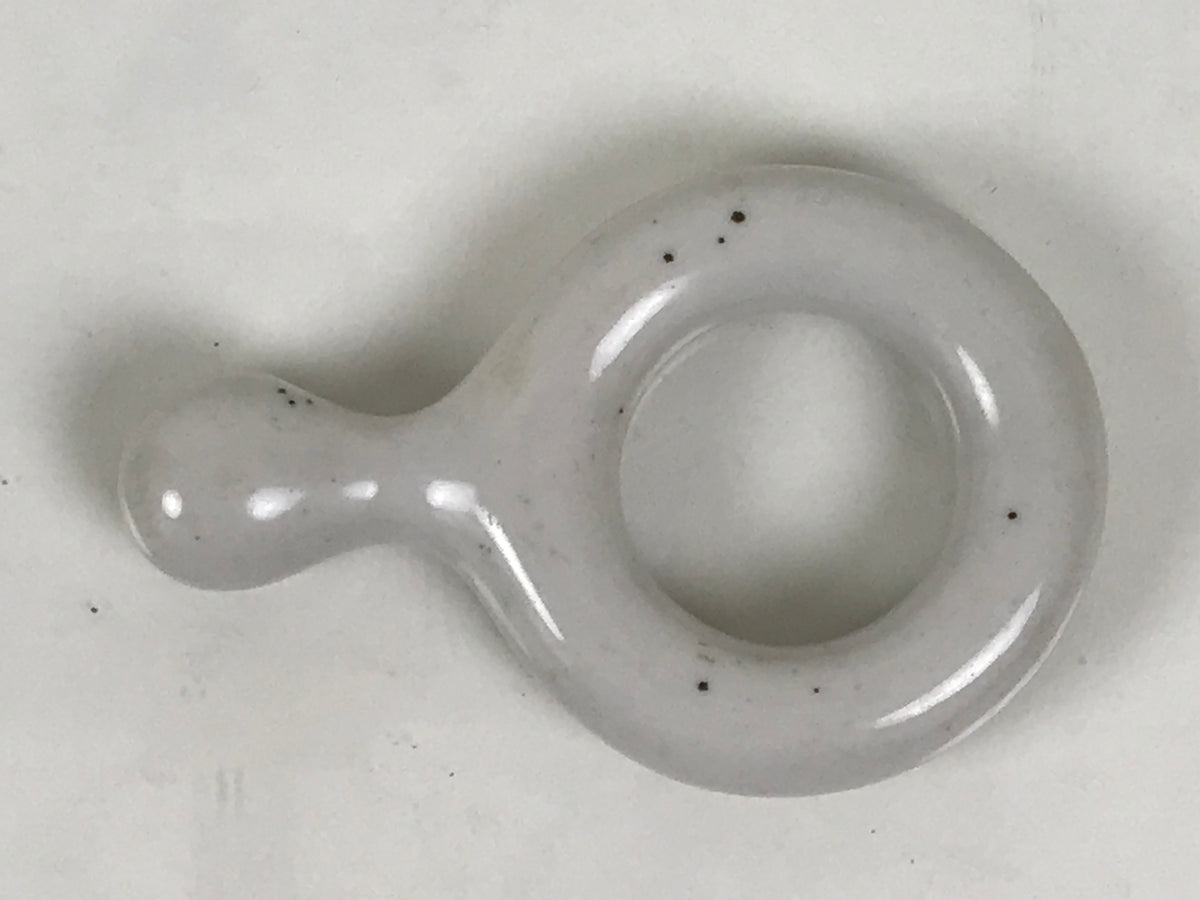 Japanese Porcelain Chopstick Rest Hashioki Vtg Utensil Holder Round White CR280-KT - Chopstick Holder-chidorivintage.com