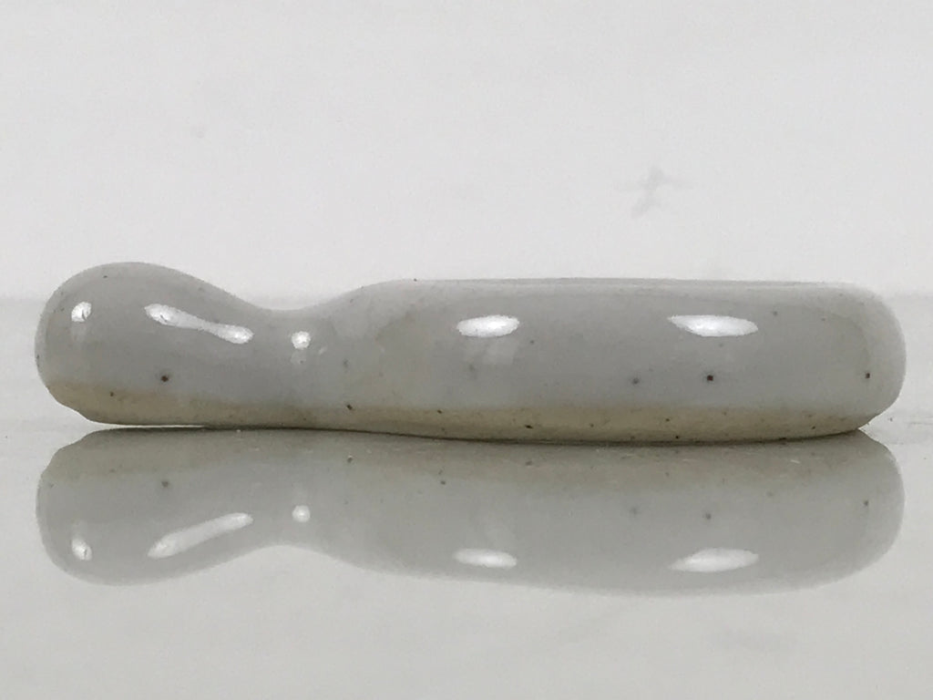 Japanese Porcelain Chopstick Rest Hashioki Vtg Utensil Holder Round White CR280-KT - Chopstick Holder-chidorivintage.com