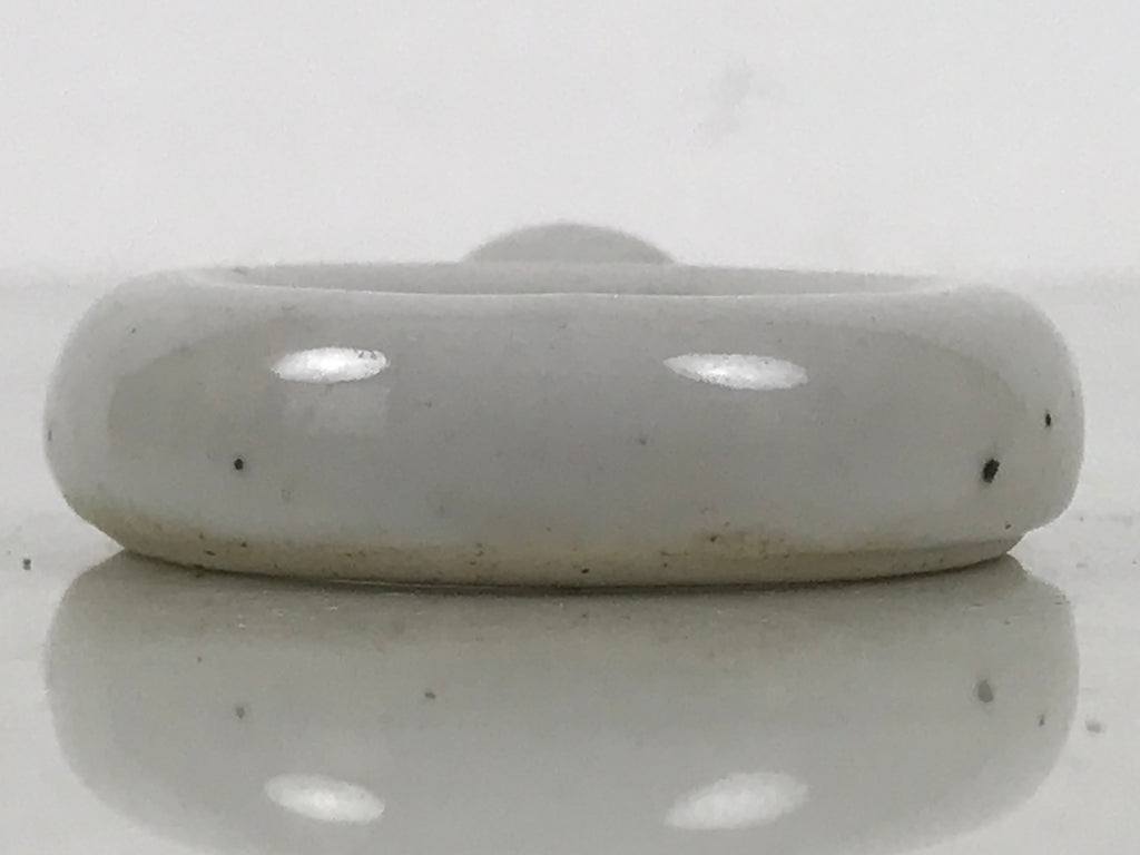 Japanese Porcelain Chopstick Rest Hashioki Vtg Utensil Holder Round White CR280-KT - Chopstick Holder-chidorivintage.com
