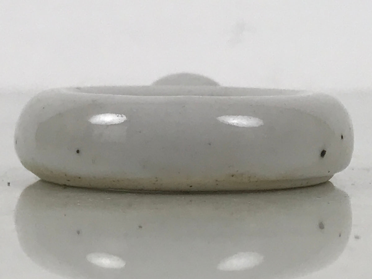 Japanese Porcelain Chopstick Rest Hashioki Vtg Utensil Holder Round White CR280-KT - Chopstick Holder-chidorivintage.com