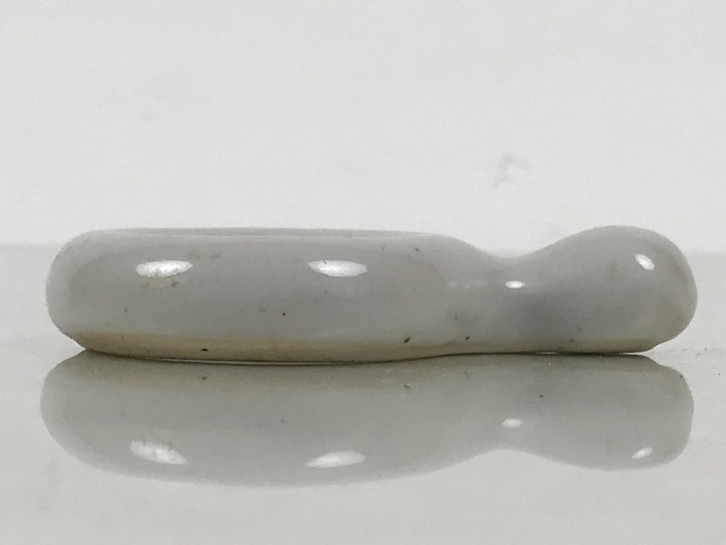 Japanese Porcelain Chopstick Rest Hashioki Vtg Utensil Holder Round White CR282-KT - Chopstick Holder-chidorivintage.com