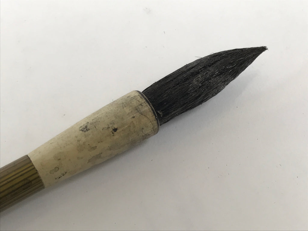 Japanese Calligraphy Brush Vtg Bamboo Fude Calligraphy Tool Shodo Shuji C18-AD - Calligraphy Tool-chidorivintage.com