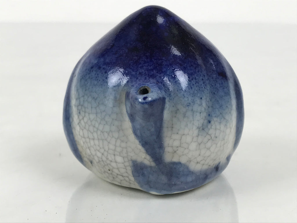 Japanese Calligraphy Water Dropper Suiteki Vtg Ceramic Round Blue White C46-AD - Calligraphy Tool-chidorivintage.com