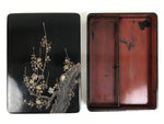 Antique Japanese Lacquer Wooden Calligraphy Tool Box Suzuribako Shodo Shuji C47-AD - Calligraphy Tool-chidorivintage.com