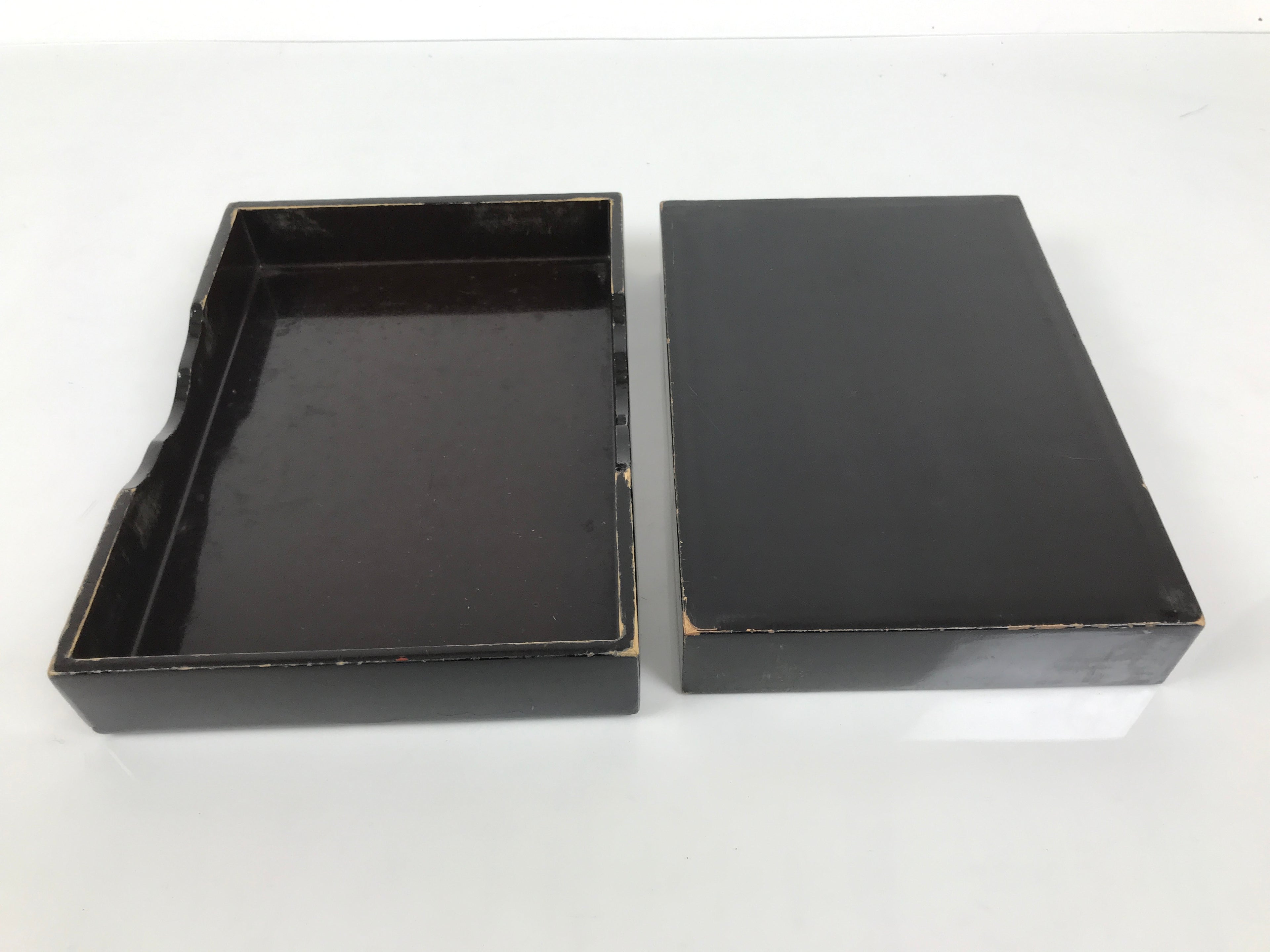 Antique Japanese Lacquer Wooden Calligraphy Tool Box Suzuribako Shodo Shuji C48-AD - Calligraphy Tool-chidorivintage.com