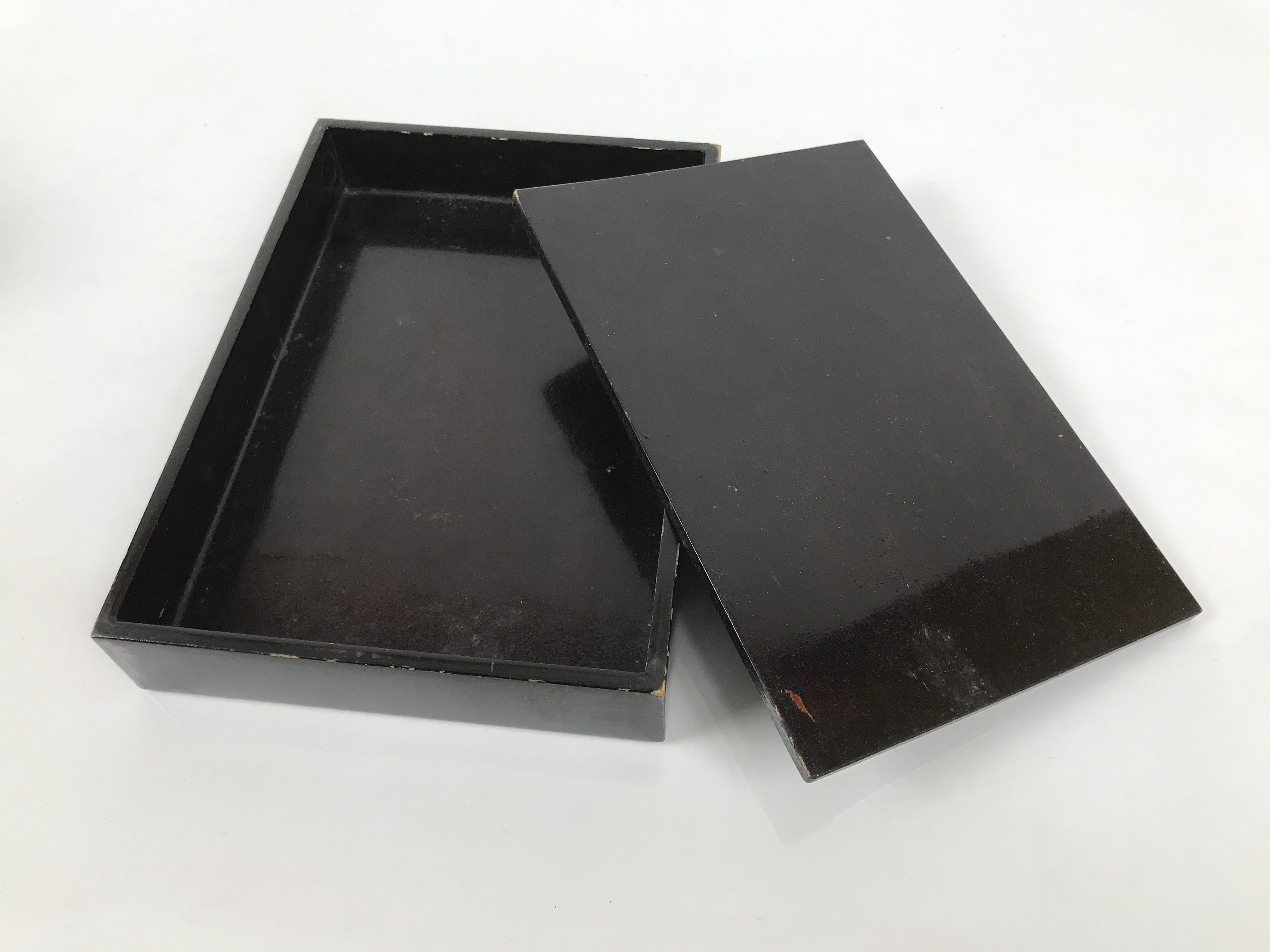 銘木・書道 Japanese Calligraphy Tool Storage Box: Lacquered Vintage Style