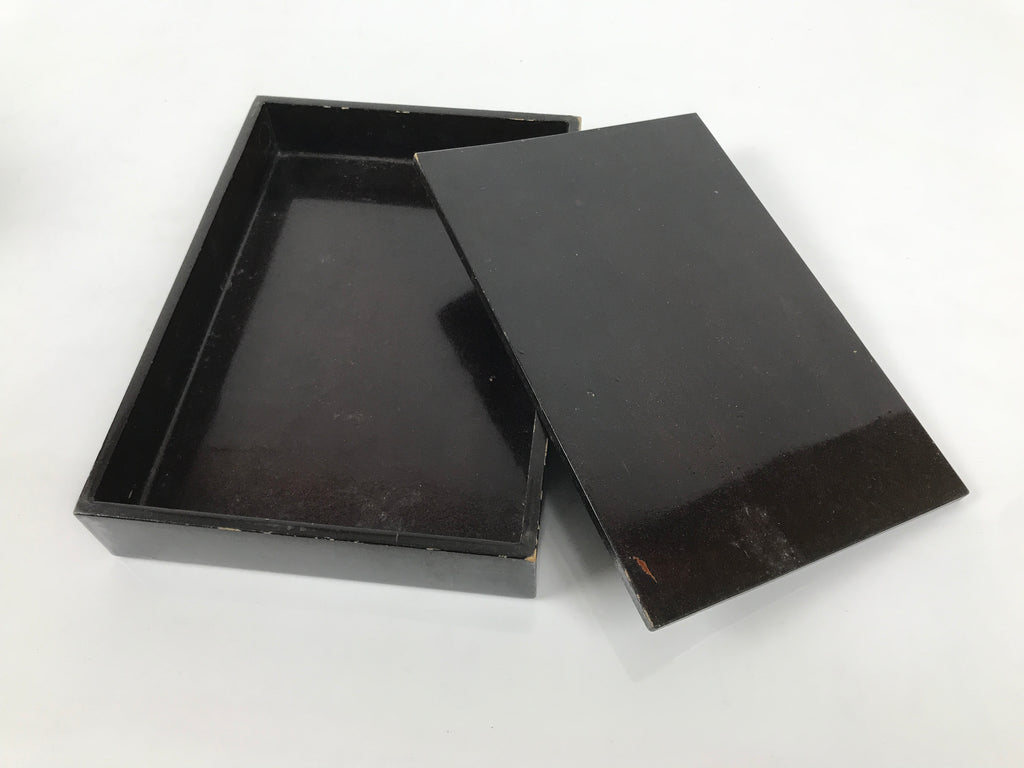 Antique Japanese Lacquer Wooden Calligraphy Tool Box Suzuribako Shodo Shuji C48-AD - Calligraphy Tool-chidorivintage.com