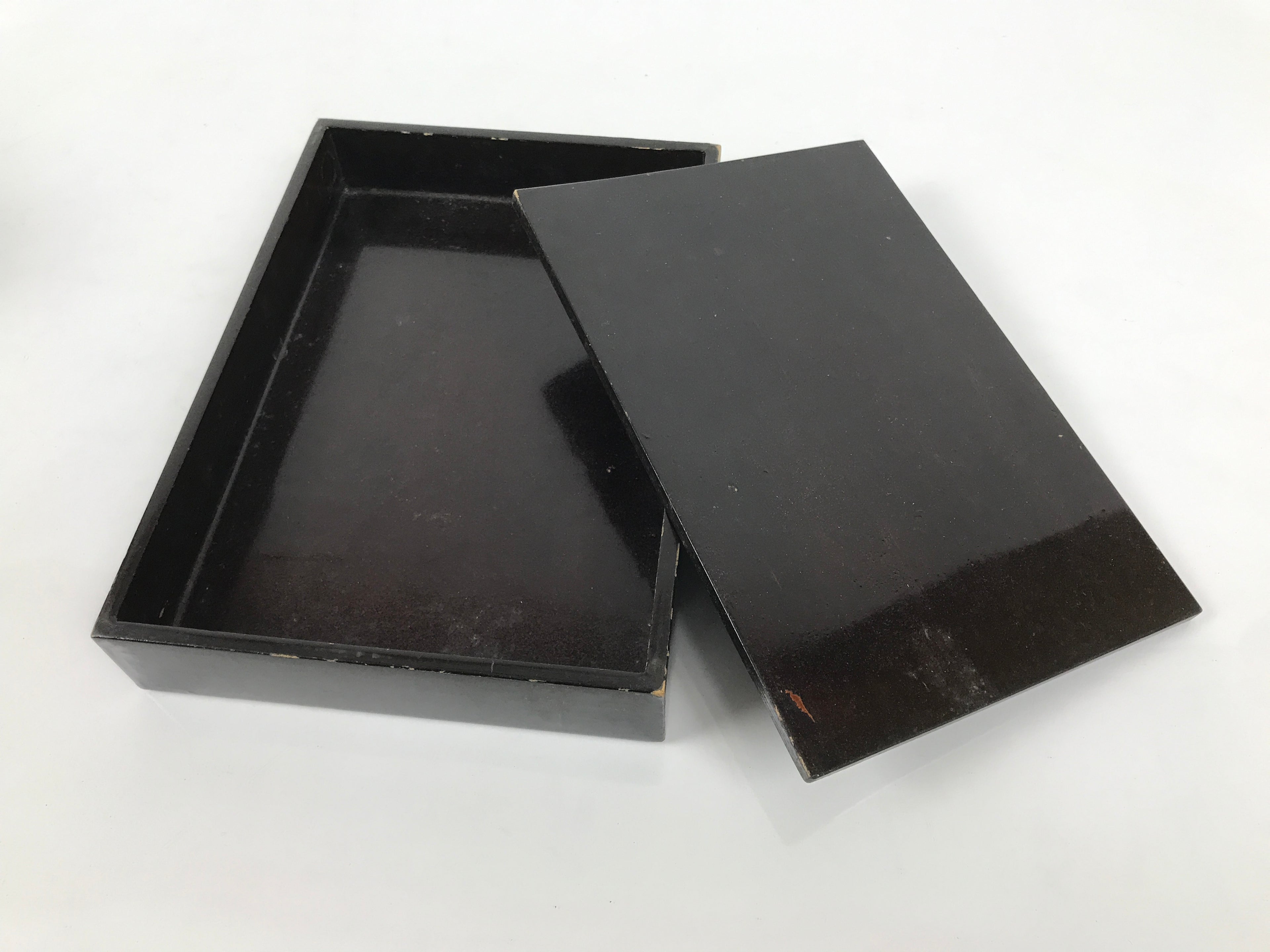 Antique Japanese Lacquer Wooden Calligraphy Tool Box Suzuribako Shodo Shuji C48-AD - Calligraphy Tool-chidorivintage.com