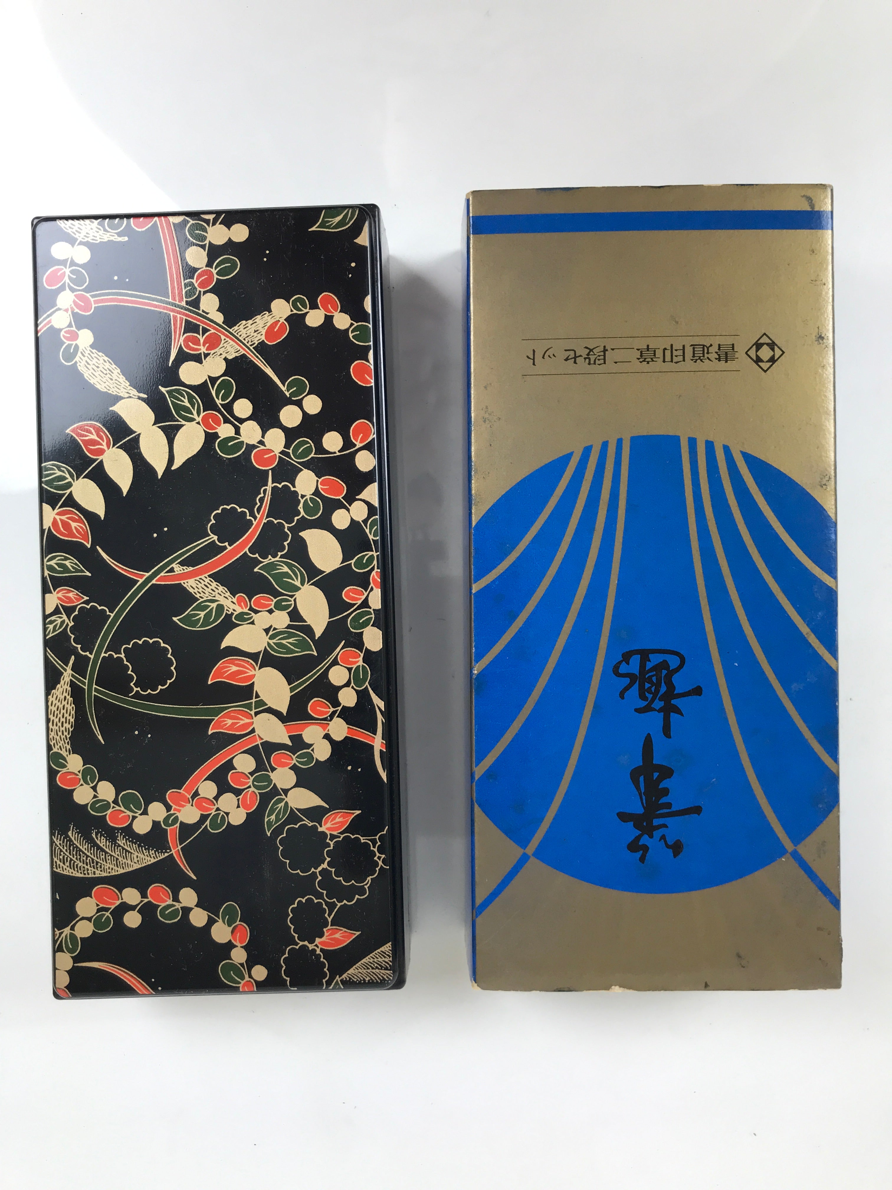 Japanese Calligraphy Set Boxed Vtg Suzuribako Inkstone Ink Stick Brush Black C49-AD - Calligraphy Tool-chidorivintage.com