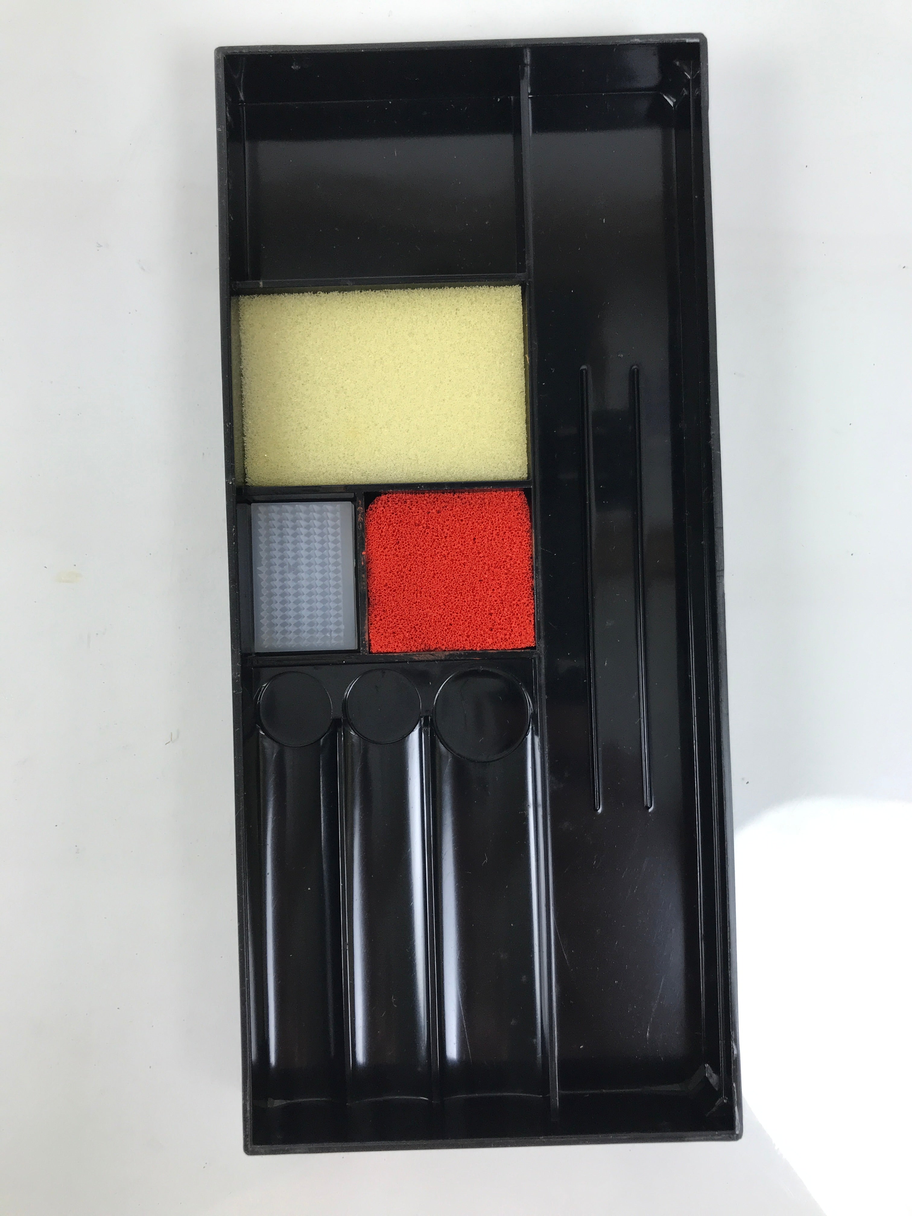 Japanese Calligraphy Set Boxed Vtg Suzuribako Inkstone Ink Stick Brush Black C49-AD - Calligraphy Tool-chidorivintage.com