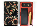 Japanese Calligraphy Set Boxed Vtg Suzuribako Inkstone Ink Stick Brush C50-AD - Calligraphy Tool-chidorivintage.com