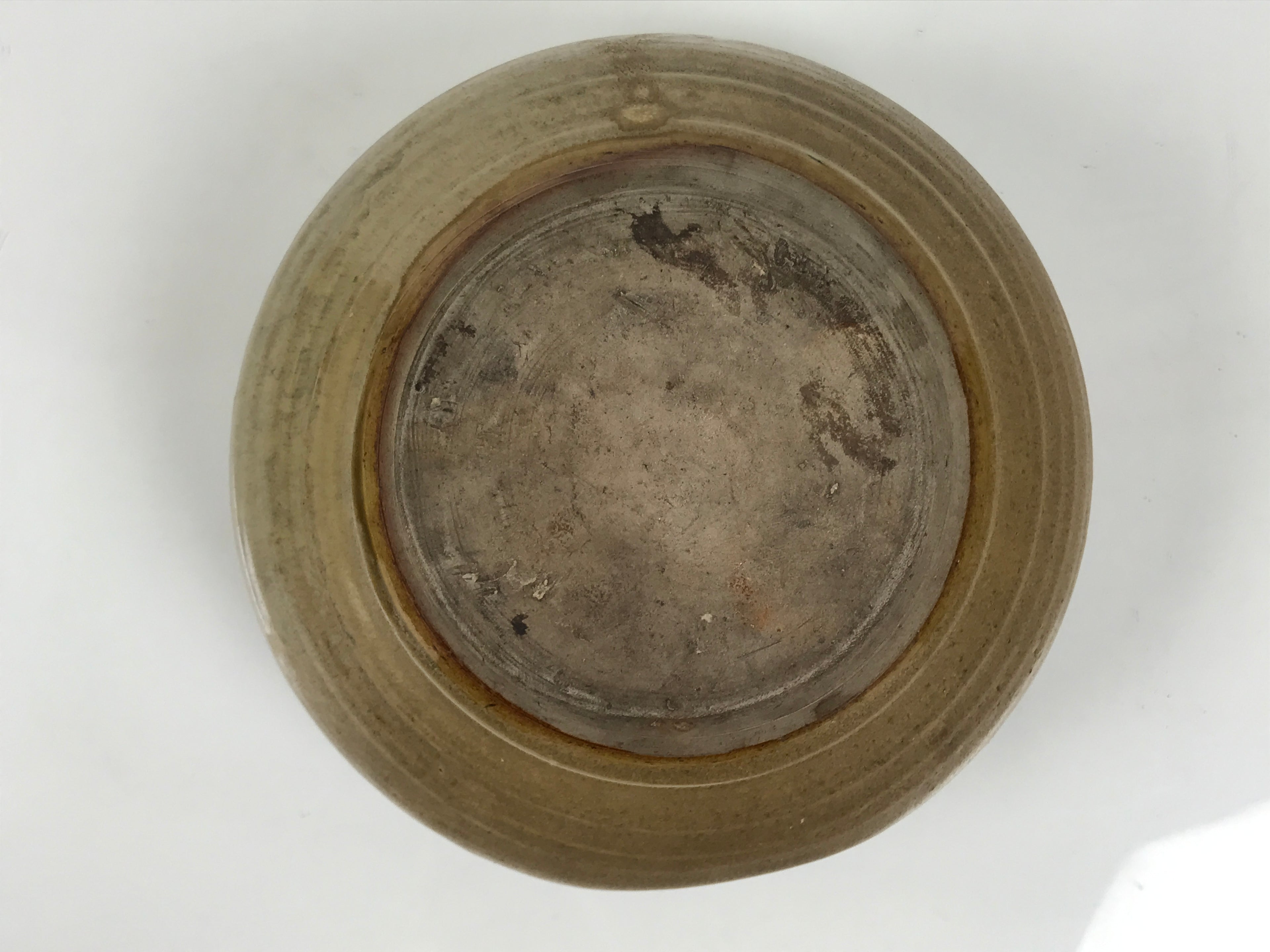 Japanese Ceramic Waste Water Bowl Kensui Vtg Tea Ceremony Brown Stripe CHB171-KT - Bowl-chidorivintage.com