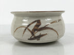 Japanese Ceramic Waste Water Bowl Kensui Vtg Tea Ceremony White Brown CHB172-KT - Bowl-chidorivintage.com
