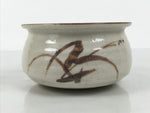 Japanese Ceramic Waste Water Bowl Kensui Vtg Tea Ceremony White Brown CHB172-KT - Bowl-chidorivintage.com