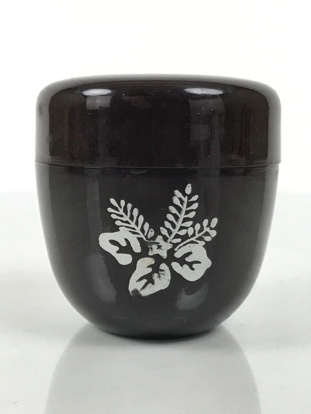 Japanese Resin Lacquer Replica Matcha Tea Caddy Natsume Sado Brown Floral TG197-KT - Tea Ceremony-chidorivintage.com