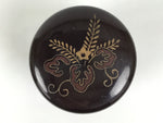 Japanese Resin Lacquer Replica Matcha Tea Caddy Natsume Sado Brown Floral TG197-KT - Tea Ceremony-chidorivintage.com