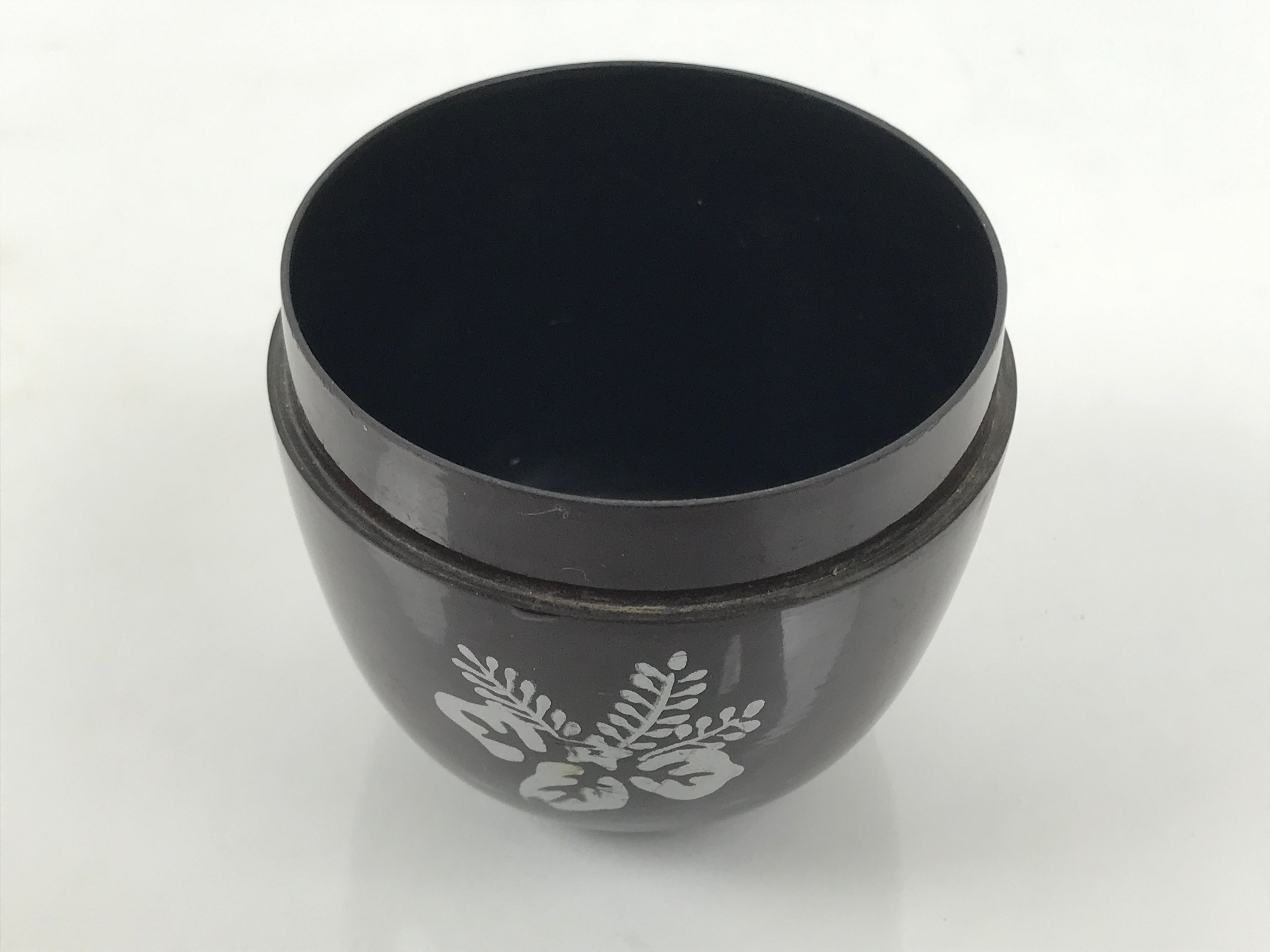 Japanese Resin Lacquer Replica Matcha Tea Caddy Natsume Sado Brown Floral TG197-KT - Tea Ceremony-chidorivintage.com