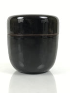 Japanese Wooden Lacquer Matcha Tea Caddy Natsume Sado Makie Black Floral TG198-KT - Tea Ceremony-chidorivintage.com