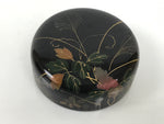Japanese Wooden Lacquer Matcha Tea Caddy Natsume Sado Makie Black Floral TG198-KT - Tea Ceremony-chidorivintage.com