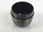 Japanese Wooden Lacquer Matcha Tea Caddy Natsume Sado Makie Black Floral TG198-KT - Tea Ceremony-chidorivintage.com