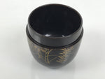 Japanese Wooden Lacquer Matcha Tea Caddy Natsume Sado Makie Black Floral TG198-KT - Tea Ceremony-chidorivintage.com
