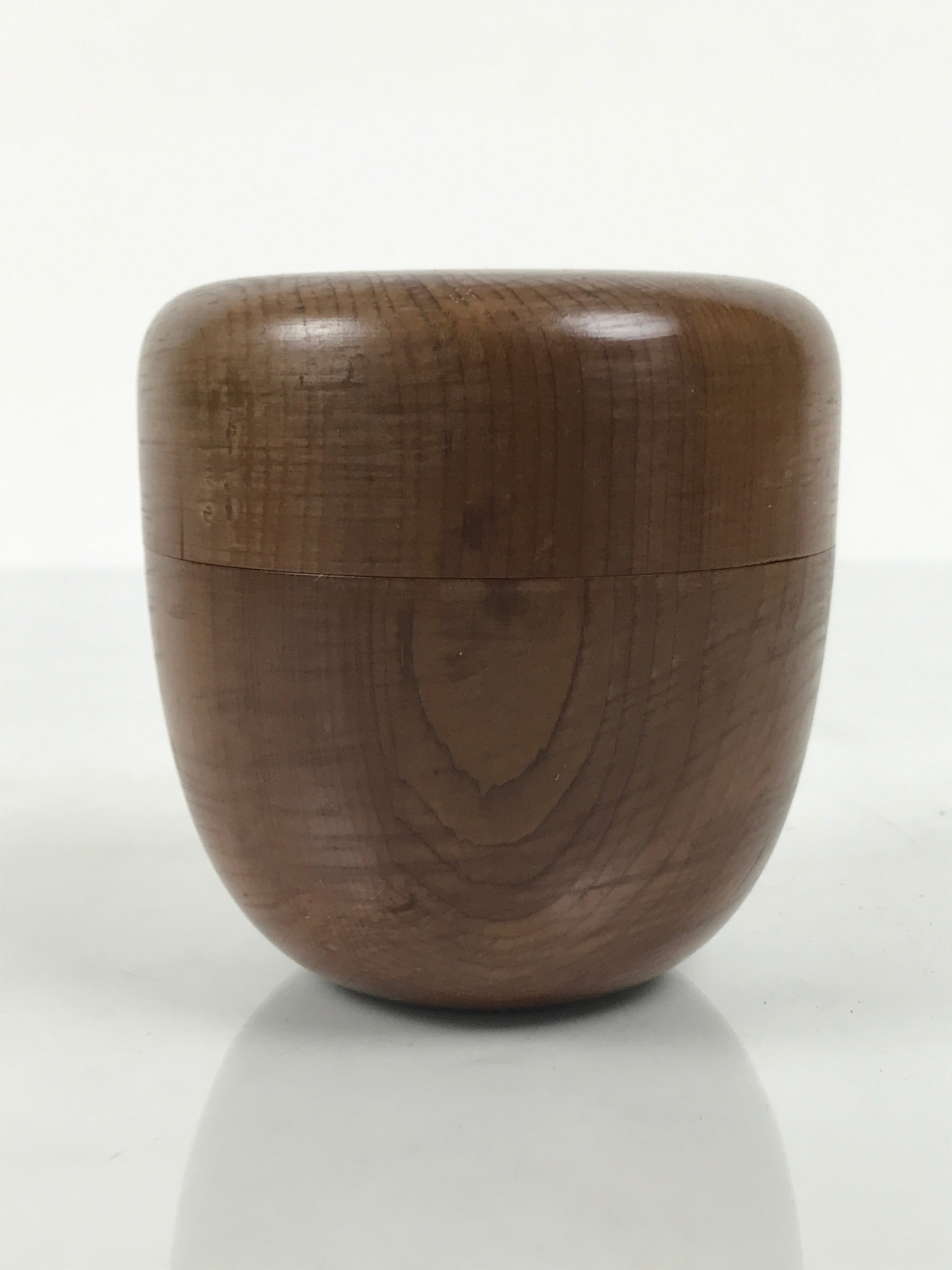 Japanese Wooden Lidded Matcha Tea Caddy Vtg Natsume Sado Utensil Brown TG199-KT - Tea Ceremony-chidorivintage.com